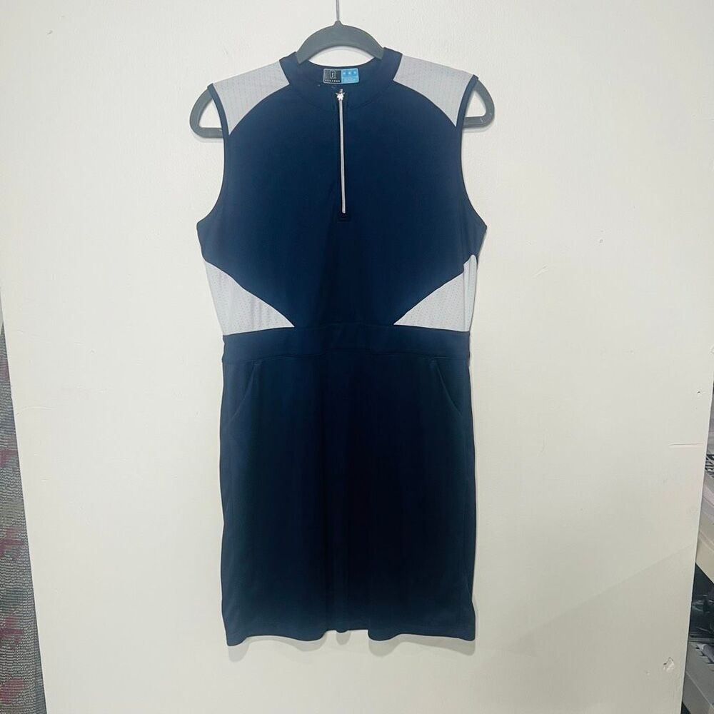 PGA Tour Golf Dress Navy Blue White Sz M